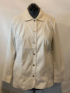NEW Chico’s 3 Beige White Sz 16 18 Neutral Blazer Jacket Spring NWT $139 - Picture 1 of 6