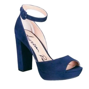 AMERICAN RAG CIE Reeta Blockabsatz Plateau Peep Toe Sandalen marineblau Wm Größe 7 - Bild 1 von 8