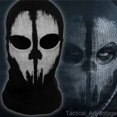 Call of Duty Ghost Knitted Balaclava Face Mask Skull Cosplay Airsoft Hood UK - Image 1 of 4