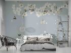 3D Floral Oriental Bird Blue Self-Adhesive Removeable Wallpaper Wall Mural1 2127