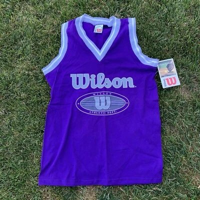 Camiseta sin mangas deportiva Wilson para hombre M camisa púrpura vintage años 90 Y2K nueva con etiquetas sin existencias Foto 1 de 4