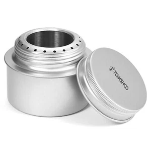 TOMSHOO Portable Mini Aluminum Alloy Alcohol Stove with Lid Outdoor Camping Hik - Picture 1 of 8
