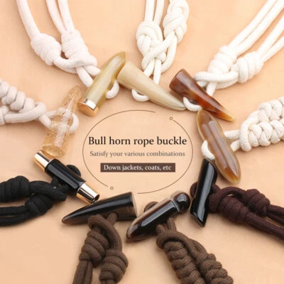 1Pair Resin Button Art Horn Toggle Sewing Buttons Accessory For Clothes Sweater - Image 1 of 4