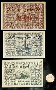 1920 Austria BELL A D PRAM 50 20 10 billete luminoso/dinero de emergencia - Imagen 1 de 2