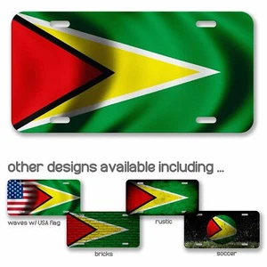 High Grade Aluminum License Plate - Flag of Guyana (Guyanese) - Many Options - Picture 1 of 10
