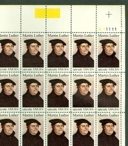 EE. UU. #2065 20¢ Martín Lutero, hoja completa de 50, og, NH, VF - Imagen 1 de 1