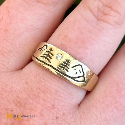 Gold Rush Gallery 14K Yellow Gold 0.02ct Diamond Band Ring Size 8.75 - Image 1 of 4