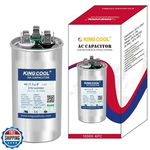 Condensador de aire acondicionado arranque doble 40/7,5 uF redondo MFD ovalado 370 V o 440 V CBB65B aire - Imagen 1 de 5