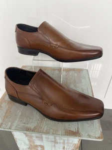 Base London Brickdale Herrenschuhe formelle Slipper Leder Mokassins hellbraun Größe UK 9 - Bild 1 von 14