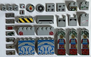 Lego Menge hellgrau bedruckt und Aufkleber Muster Stck. - Bild 1 von 4