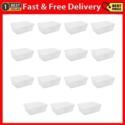 Sterilite Small Storage Bin, 12 Quart Clear Plastic Storage Container  - Image 1 of 4