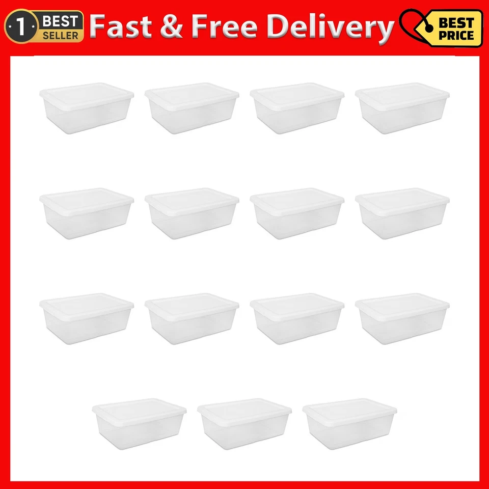 Sterilite Small Storage Bin, 12 Quart Clear Plastic Storage Container  - Image 1 of 4