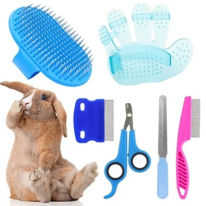 Rabbit Grooming Kit, Rabbit Brush for Shedding with Bunny Nail Clipper, Rabbi... - Picture 1 of 7