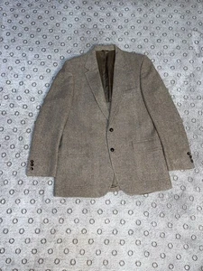 VTG Jas K. Wilson The Barrister Collection Herringbone Brown Tweed Jacket Sz 40R - Picture 1 of 18