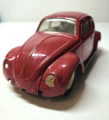 Vintage 1960's Pressed Metal Tonka Red Volkswagen Beetle VW  #52680 - Image 1 of 4