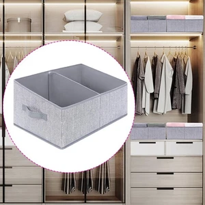 Faltbarer Aufbewahrungskorb 2 Fächer Ordnungskorb ohne Deckel mit Griff - Bild 1 von 7