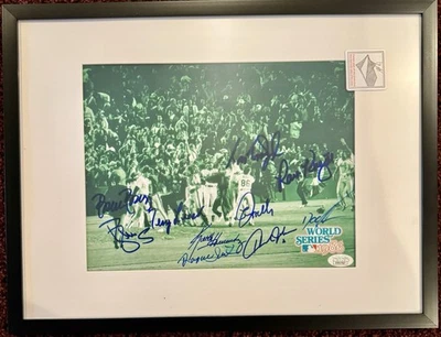 1986年纽约大都会队世界系列签名11亲笔签名框12x16签名亲笔签名JSA — 第 1/2 张图片