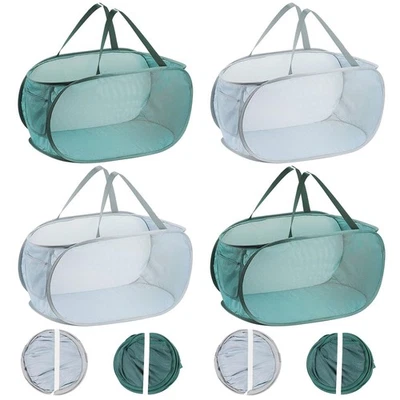 4PCS Mesh Laundry Hamper,Collapsible Laundry Baskets,75L Large Foldable Dirty... - Image 1 of 4