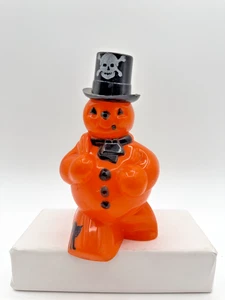 Rosen Rosbro Halloween Hard Plastic Snowman Hat Black Cat Skull Vintage w/Flaws - Picture 1 of 5
