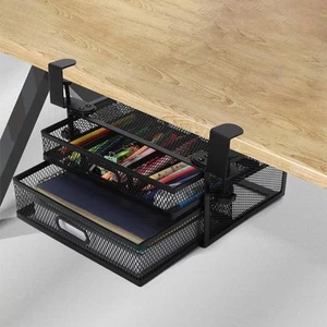 Minimalistisches Design Metall unter Schreibtisch Schublade Organizer für Unord - Photo 1/10