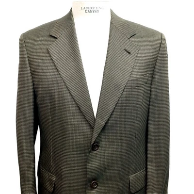 Blazer Abrigo Deportivo Chaqueta A Cuadros Doble Ventilación Canali Lana Seda US 42 EU 50 Marrón Tostado Foto 1 de 4