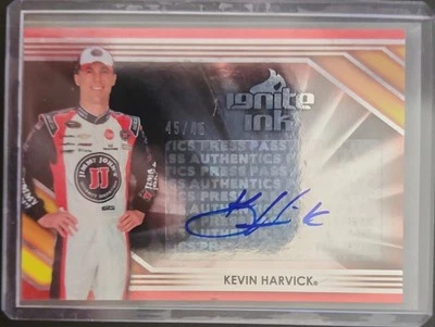 2013 KEVIN HARVICK #45/45 PRESS PASS IGNITE INK AUTO SIGNED #II-KH  - Image 1 of 2