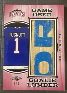 RON TUGNUTT 2017-18 Leaf Lumber Kings Game-Used Goalie Lumber Red #3/5 - Picture 1 of 1