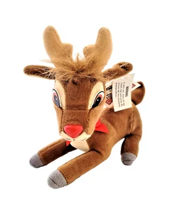 NOS selten Vintage 1994 Rudolph Rentier mit roter Nase 6 Zoll Weihnachten Stofftier - Bild 1 von 9