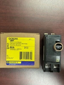 QOB280 QOB 2Pole 80Amps 120/240Volt Bolt-On BRAND NEW Square D Circuit Breaker - Picture 1 of 8