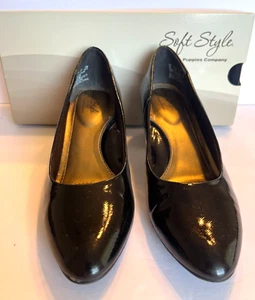 Tacones suaves estilo Hush Puppies Co cromados Deanna talla 6 Md charol negro NUEVOS EN CAJA - Imagen 1 de 8