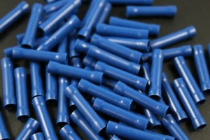 14-16 GAUGE 100 PK VINYL BUTT CONNECTOR TERMINAL WIRE CAR HOME ELECTRIC BVBC - Picture 1 of 3