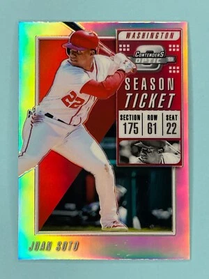 JUAN SOTO 2019 Contenders Optic  SILVER Prizm Holo Season Ticket #15 New York - Image 1 of 2
