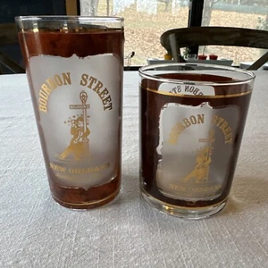 Juego de tazas New Orleans Bourbon Street oro 22k por Culver hecho en EE. UU. - Imagen 1 de 11