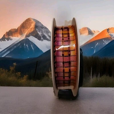 Pink, Orange,Yellow Plaid Wired  Acetate ribbon 1" By 25M/82FT made in France - Image 1 of 4