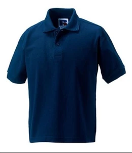 French Navy Russell Kids hardwearing school wear boys & girls polo shirt 9-10yrs - Picture 1 of 1
