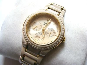 Pre-owned: Festina Ladies Ceramic Watch. Gold/Beige F16699 - Picture 1 of 9
