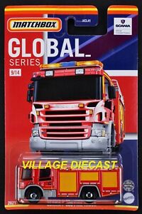 2021 Matchbox Global Series #9 Scania P 360 Fire Truck RED | FRANCE | FSC