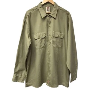 Dickies Shirt Mens 2XL Button Front Pockets Work Beige  - Picture 1 of 8
