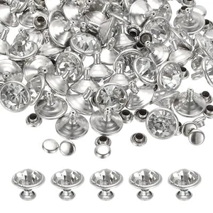 11mm Leather Rivets 70 Sets Rhinestone Rivet Studs Double Cap Spikes Rivet fo... - Picture 1 of 6