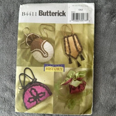 Butterick Pattern B4411 Sz OSZ Making History Purse Bag 1890-1910 Cosplay - Image 1 of 4