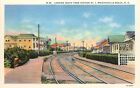 Linen Postcard Wrightsville Beach NC South from RR Station Depot No.1 Unposted