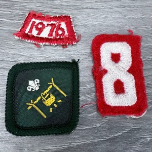 Vtg Boy Scout Patch Lot Camp Cook 1976 & #8 Embroidered Sew On - Picture 1 of 9