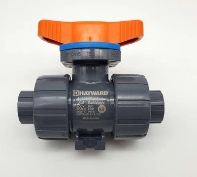 Hayward TBH1050ASTV0000 1/2" True Union Ball Valve PVC FPM Seals 250 PSI - Image 1 of 4