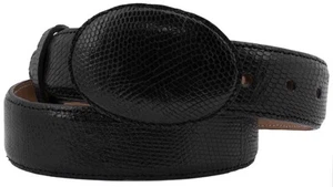 Kids Rodeo Wear Belt Cowboy Leather Black Genuine Teju Lizard Skin Size 26-32 - Picture 1 of 2