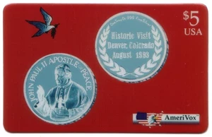 Pope John Paul II Historic Visit: Denver, Colorado Aug.1993 Ty.1 Phone Card - Picture 1 of 2