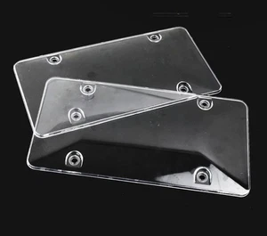 New Clear License Plate Cover Bug Shield Bubble 2 Plastic Car Auto Tag Protecter - Picture 1 of 7