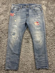 Ralph Lauren Denim & Supply Patchwork Whiskers Faded Y2K Boyfriend Jeans 36W - Picture 1 of 14