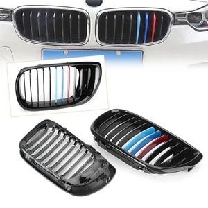 Shiny Black Front M-color Kidney Grille Grill For BMW E46 4D 3 Series 2002-2005 - Imagen 1 de 8