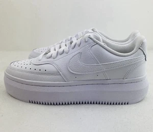 Nike Court Vision Alta Platform Womens Size 10 Triple White DM0113-100 - Picture 1 of 9