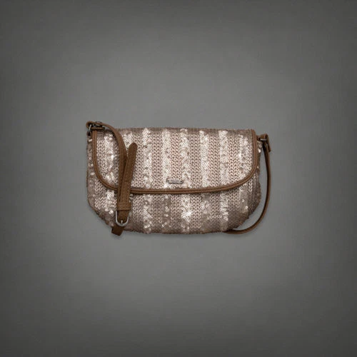 NUEVO CON ETIQUETAS Bolso Bandolera Abercrombie Dorado Secuenciado Monedero Marrón Foto 1 de 1